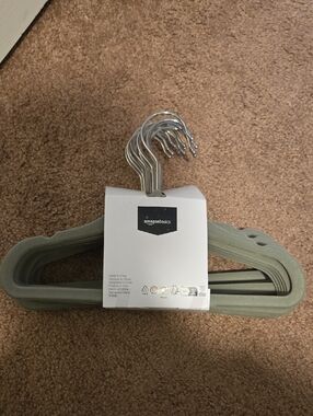 AmazonBasics Velvet Non-Slip Hangers in Gray - Set of 10